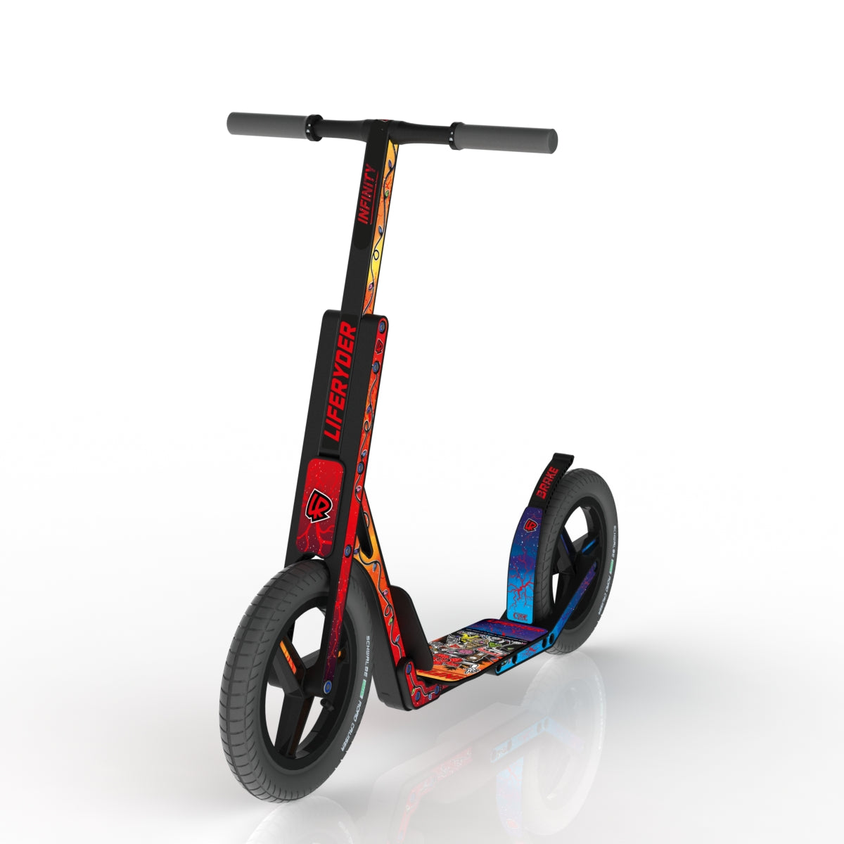 EVOLV™ Code Red scooter sticker set for LIFERYDER scooters and balance bikes
