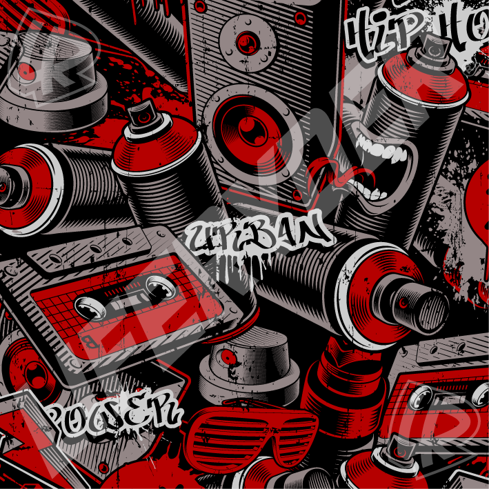EVOLV™ Red Mist scooter sticker set for LIFERYDER scooters and balance bikes