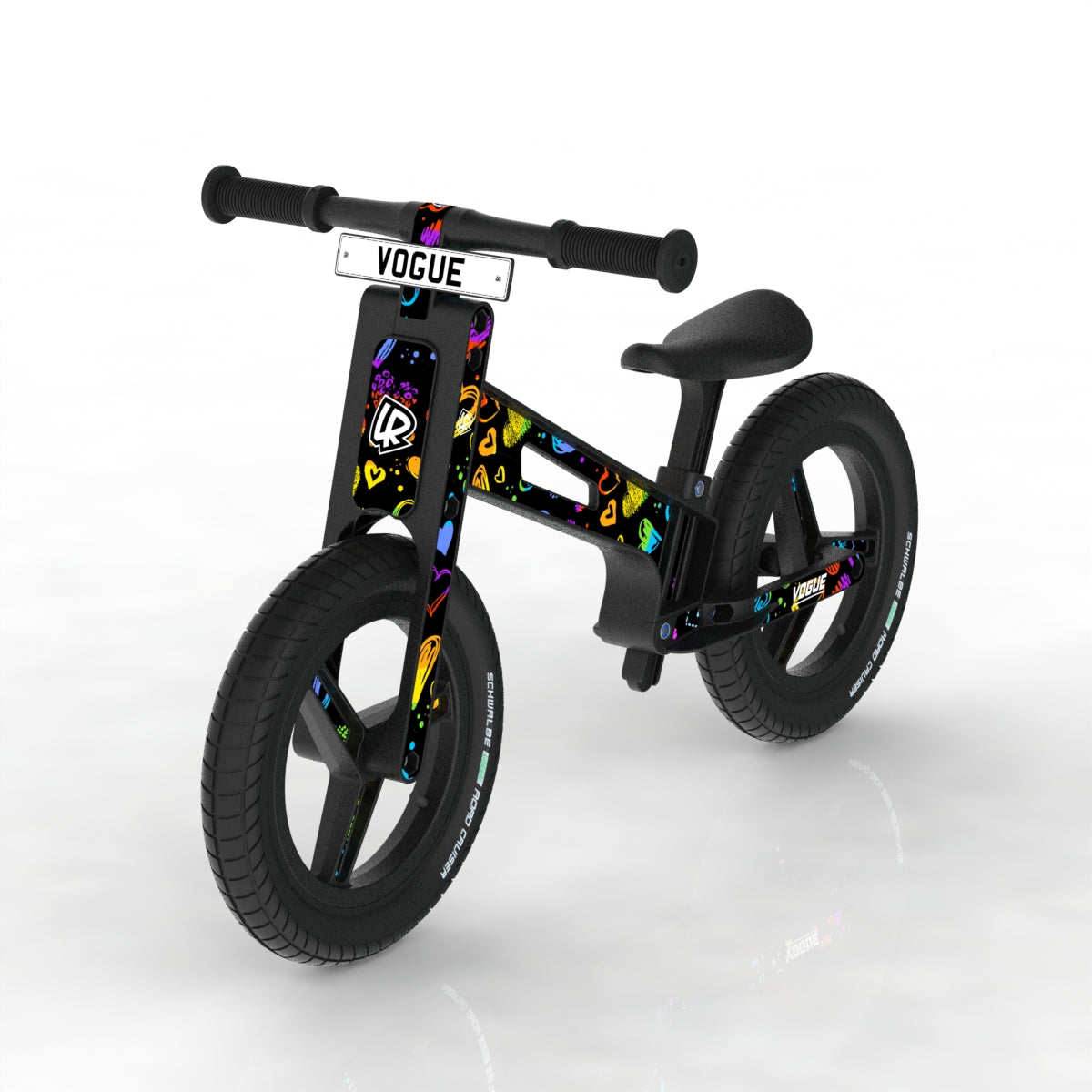 LIFERYDER VOGUE Rainbow Hearts balance bike sticker set preview