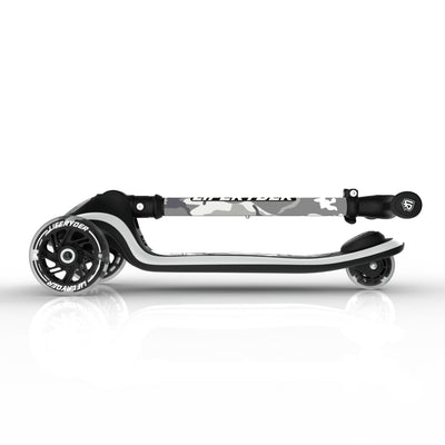 LIFERYDER HALO Arctic Camo foldable 3 wheel scooter folded view
