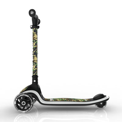 LIFERYDER HALO Army Camo lean-to-steer toddler scooter side view