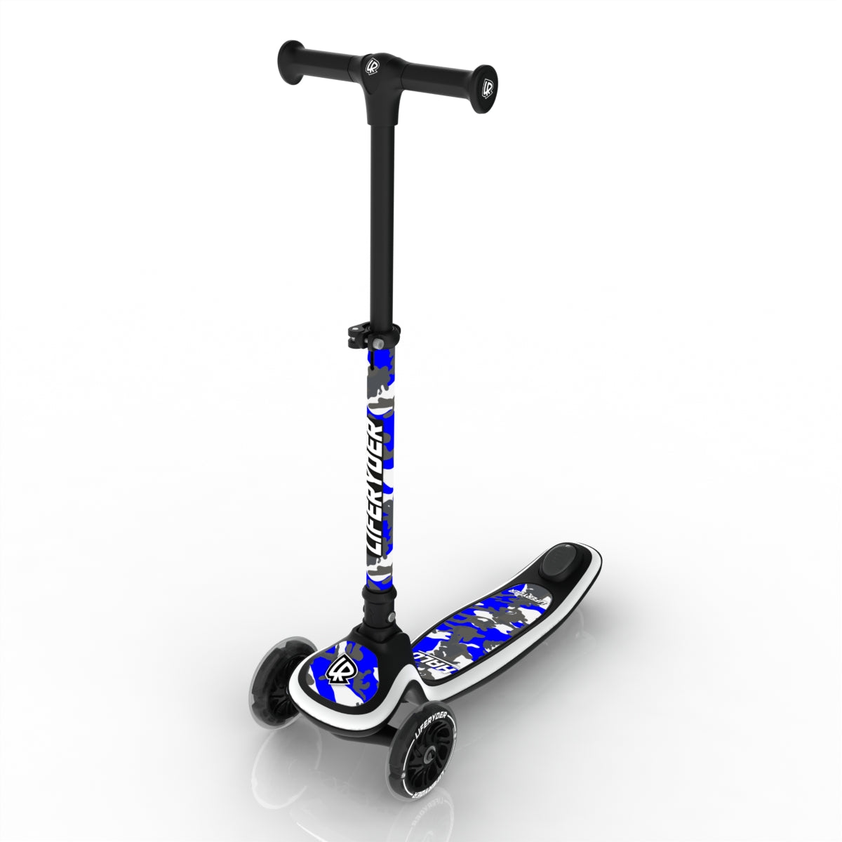 LIFERYDER HALO Blue Storm adjustable height toddler scooter extended view