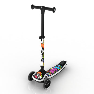 LIFERYDER HALO Carnival Cats adjustable height toddler scooter extended view