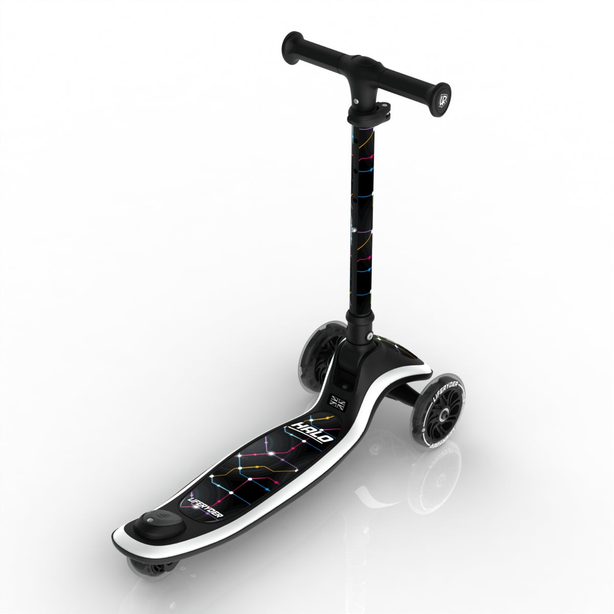 LIFERYDER HALO Cyber Metro 3 wheel kids scooter rear view
