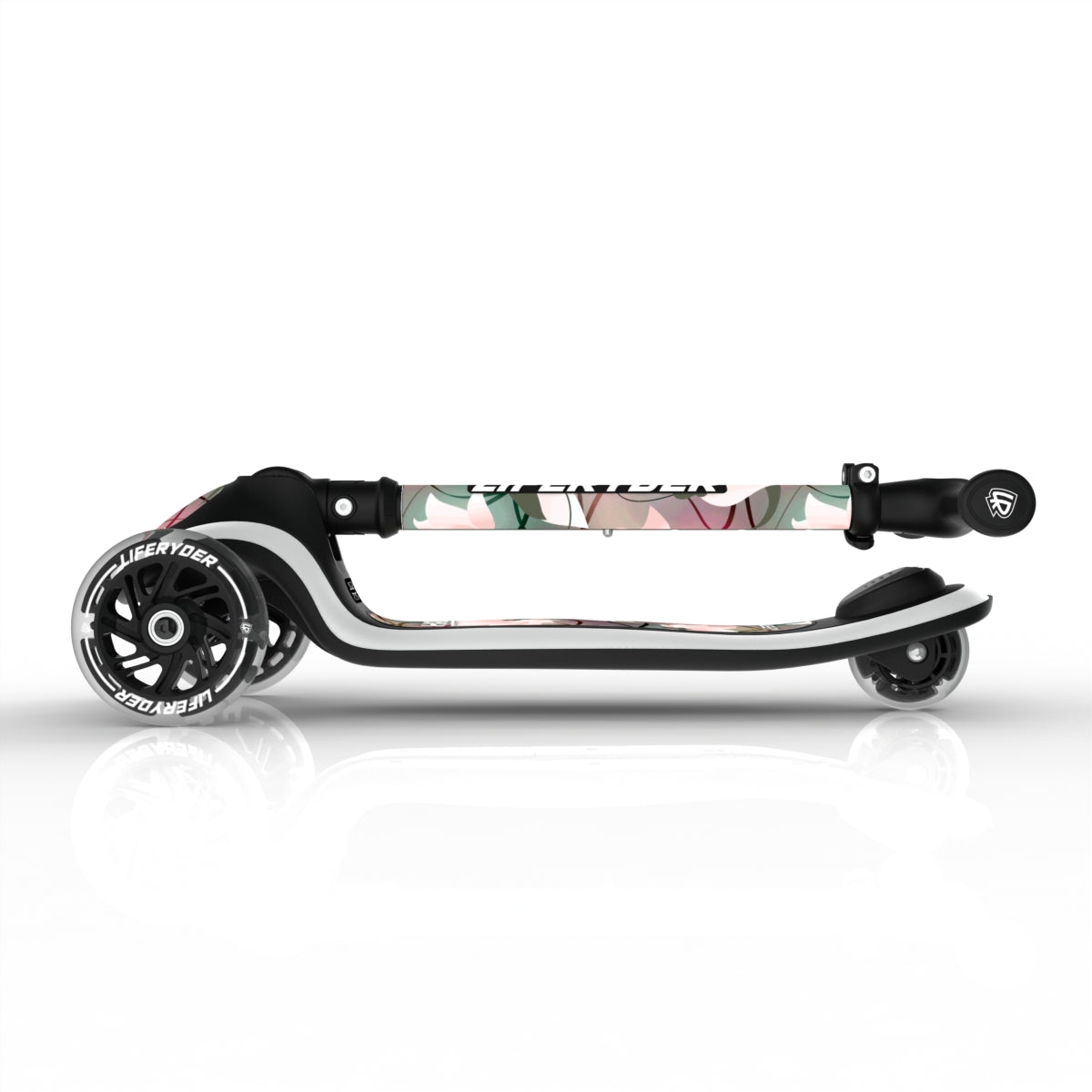 LIFERYDER HALO Lily foldable 3 wheel scooter folded view