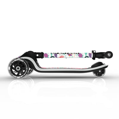 LIFERYDER HALO Mermaids & Dolphins foldable 3 wheel scooter folded view
