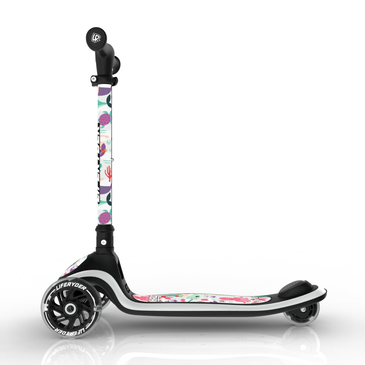 LIFERYDER HALO Mermaids & Dolphins lean-to-steer toddler scooter side view