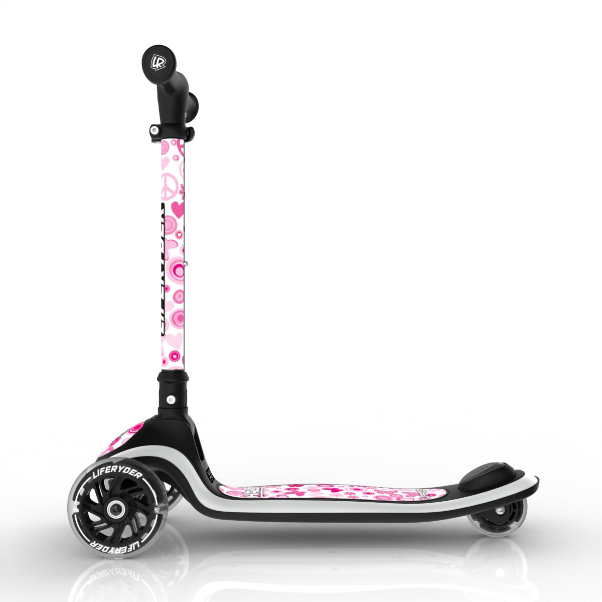LIFERYDER HALO Peace & Love lean-to-steer toddler scooter side view