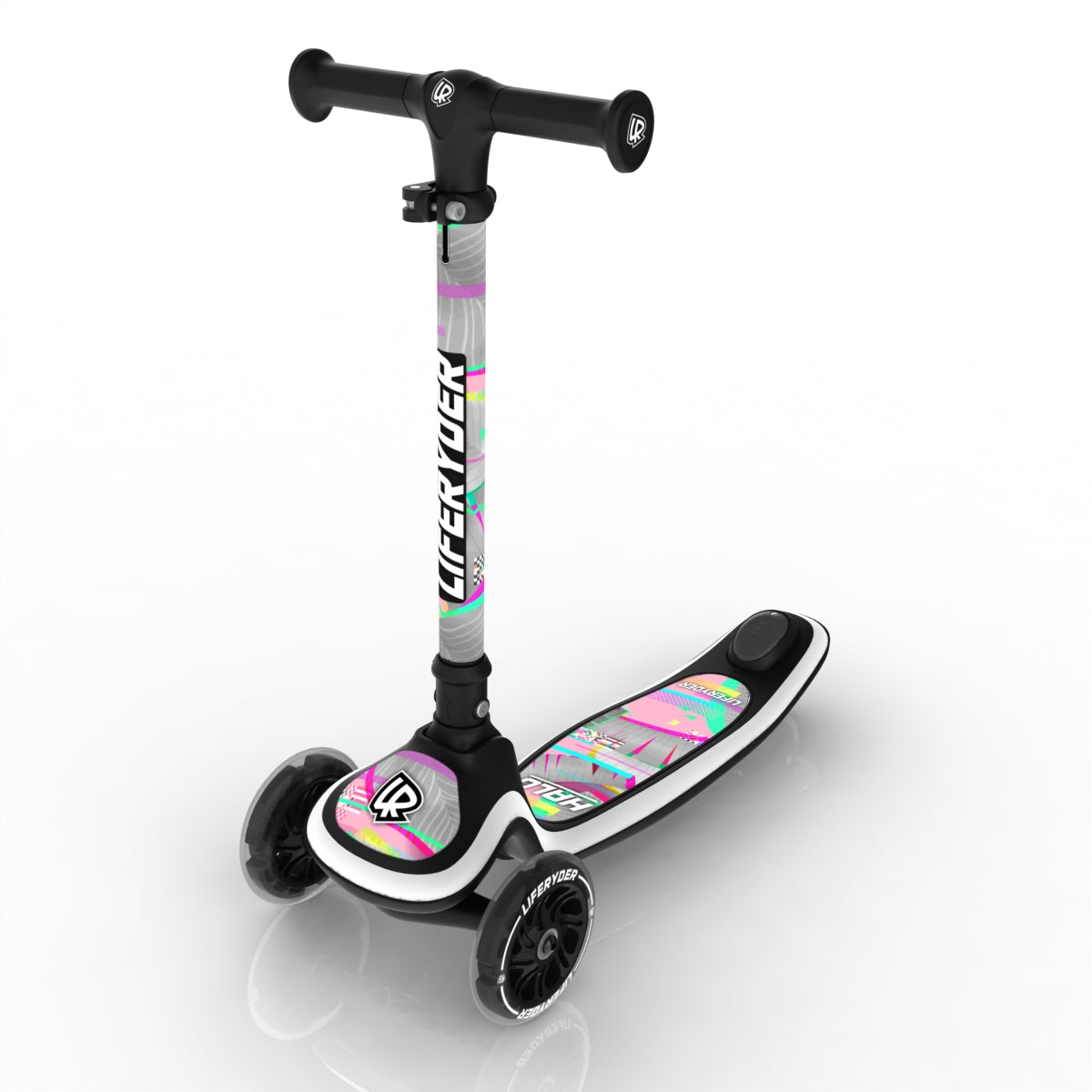 LIFERYDER HALO Pink Glitch scooter sticker set preview