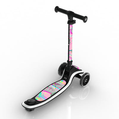 LIFERYDER HALO Pink Glitch 3 wheel kids scooter rear view