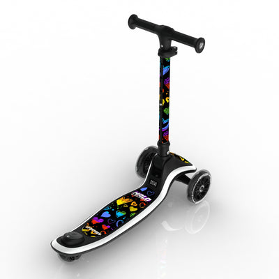 LIFERYDER HALO Rainbow Hearts 3 wheel kids scooter rear view