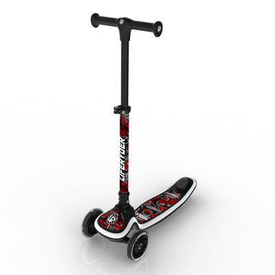 LIFERYDER HALO Red Mist adjustable height toddler scooter extended view