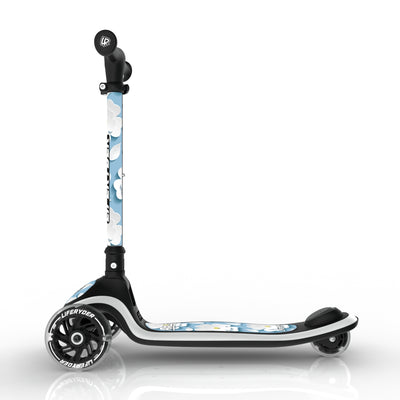 LIFERYDER HALO Sakura Clouds lean-to-steer toddler scooter side view