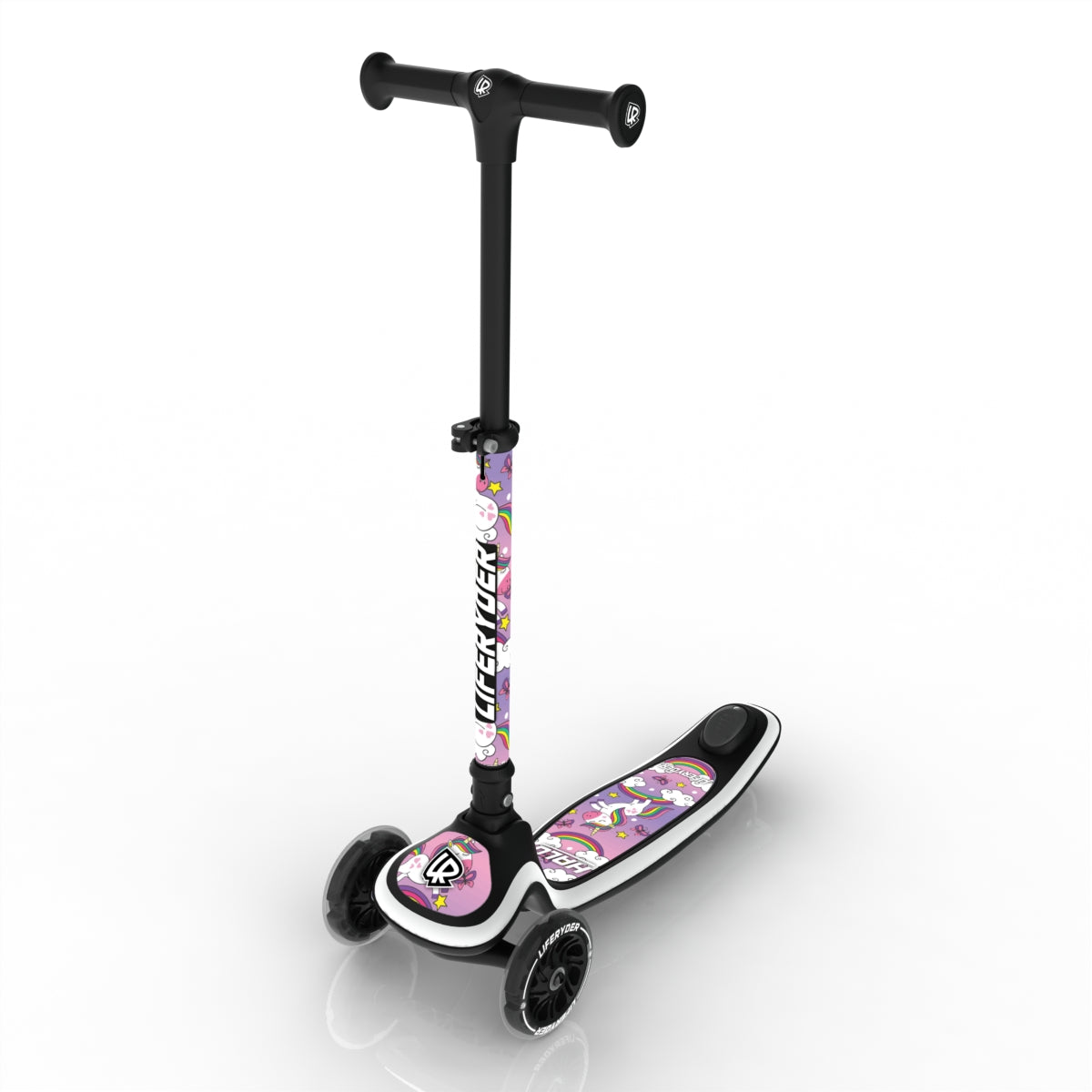LIFERYDER HALO Unicorn adjustable height toddler scooter extended view