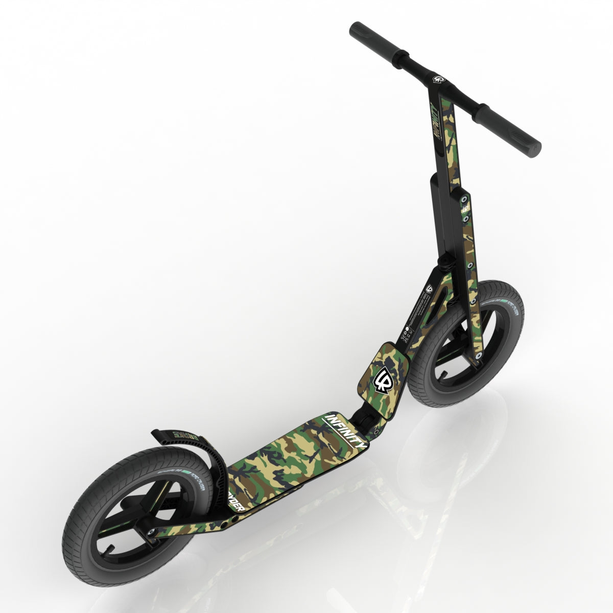 LIFERYDER INFINITY Army Camo 12 inch air tyre scooter top view