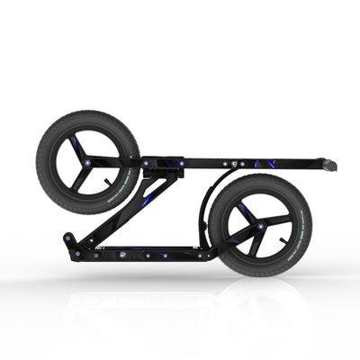 LIFERYDER INFINITY Blue Stealth collapsible big wheel scooter folded view