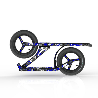 LIFERYDER INFINITY Blue Storm collapsible big wheel scooter folded view