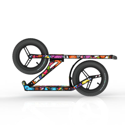 LIFERYDER INFINITY Carnival Cats collapsible big wheel scooter folded view