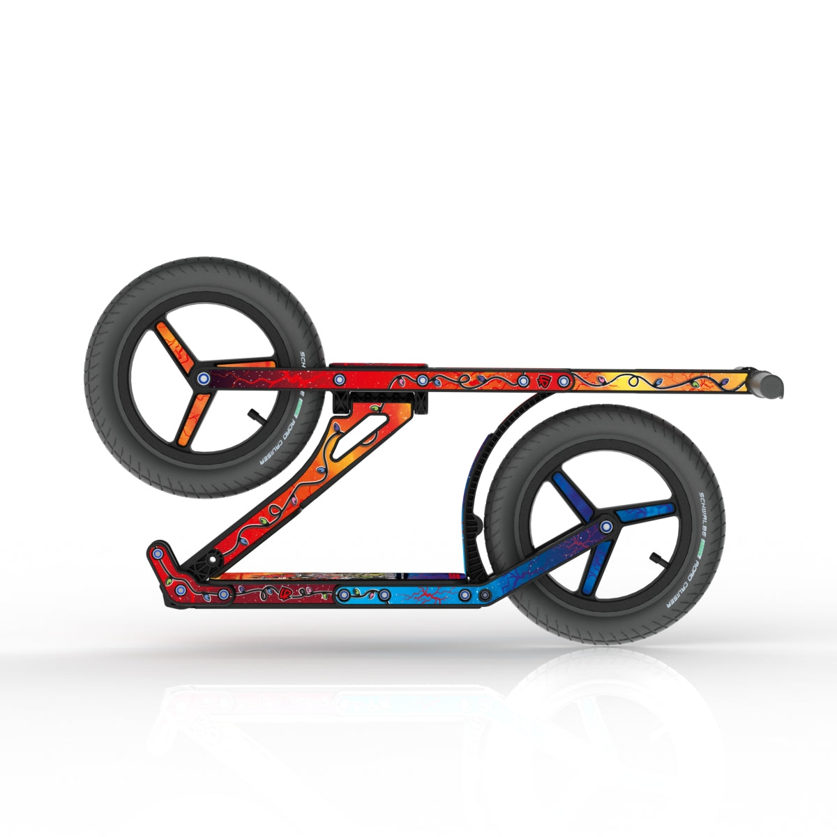 LIFERYDER INFINITY Code Red collapsible big wheel scooter folded view