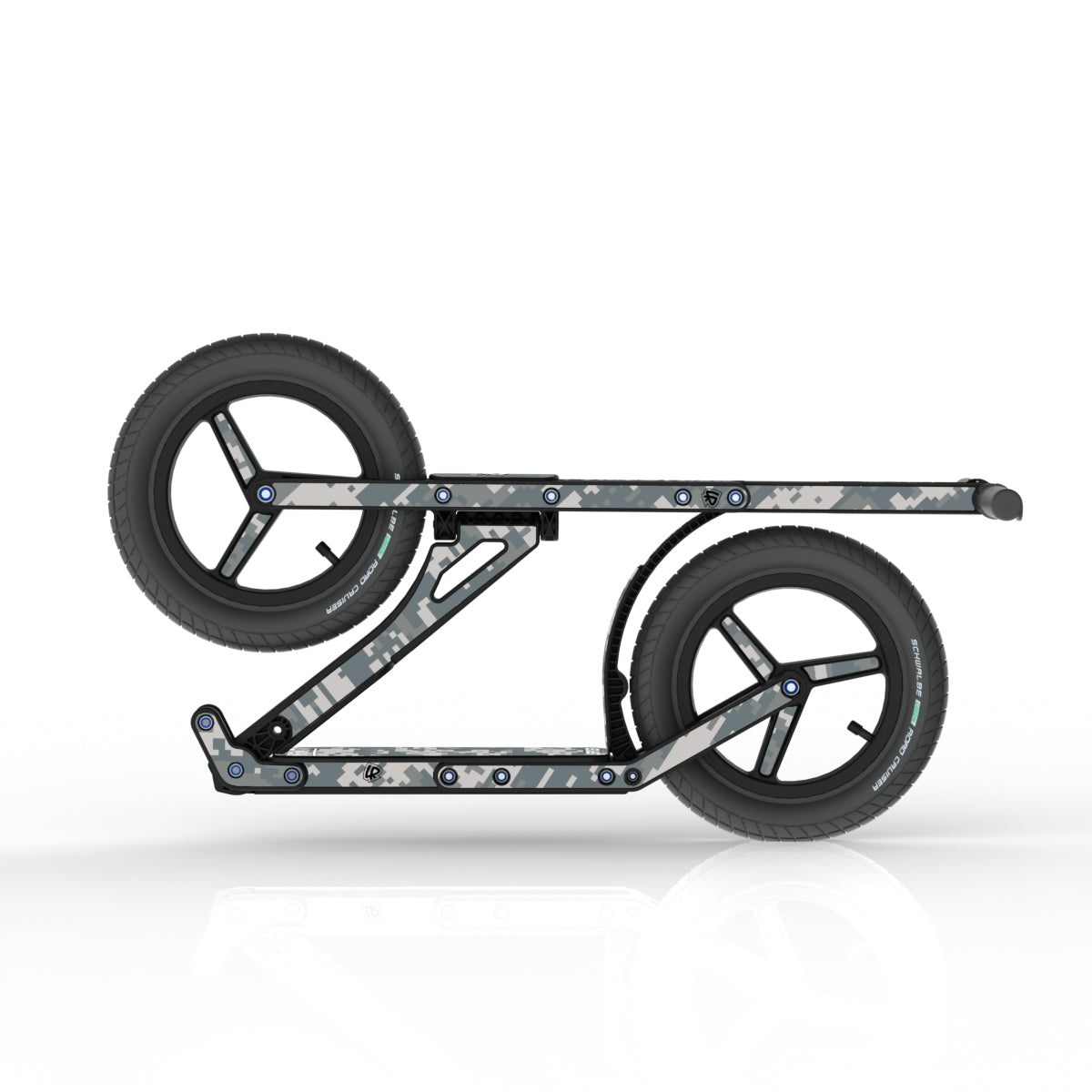 LIFERYDER INFINITY Digital Camo collapsible big wheel scooter folded view
