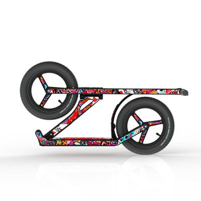 LIFERYDER INFINITY Graffiti collapsible big wheel scooter folded view