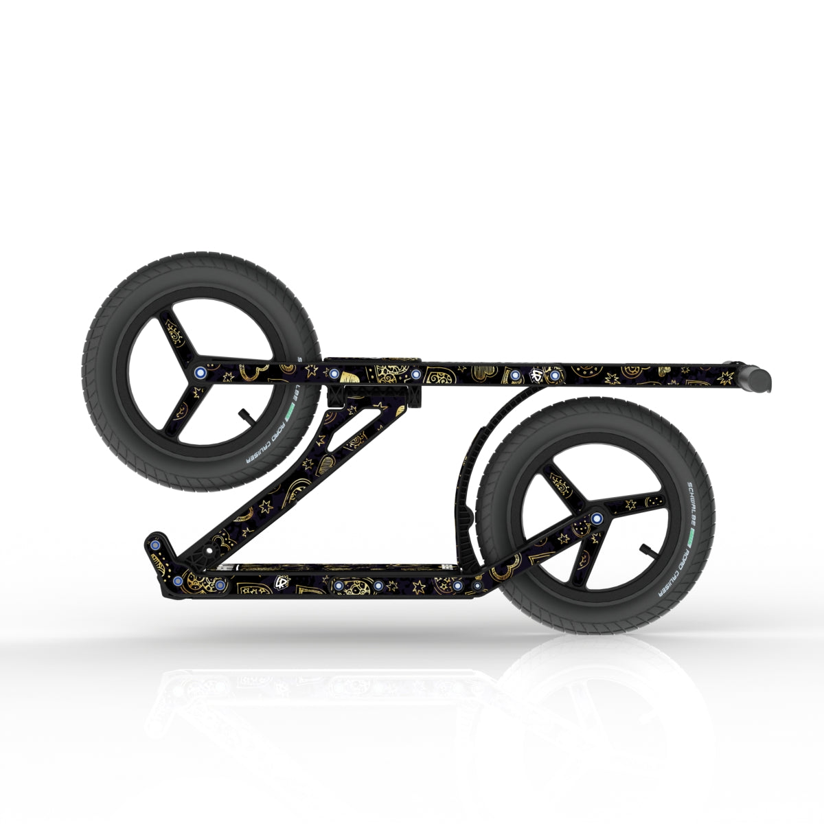 LIFERYDER INFINITY Hearts of Gold collapsible big wheel scooter folded view