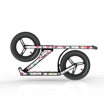 LIFERYDER INFINITY Mermaids & Dolphins collapsible big wheel scooter folded view