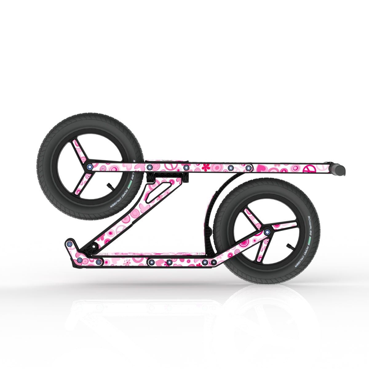 LIFERYDER INFINITY Peace & Love collapsible big wheel scooter folded view
