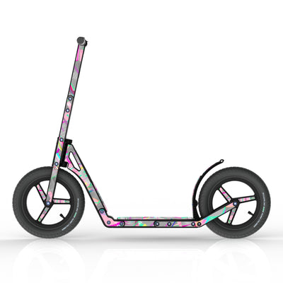 LIFERYDER INFINITY Pink Glitch all-terrain kids scooter side view