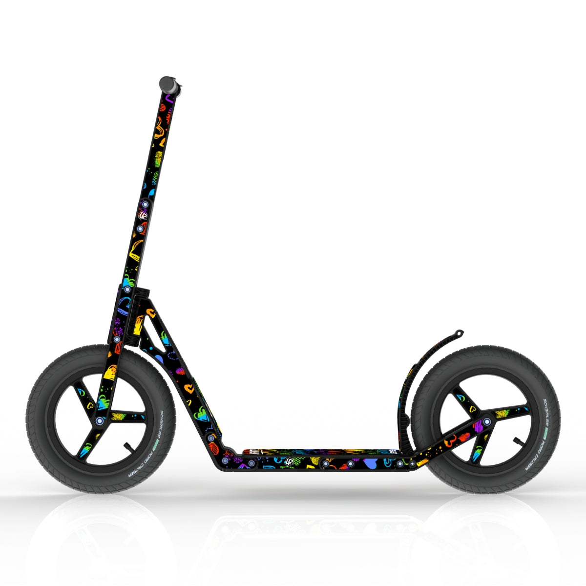 LIFERYDER INFINITY Rainbow Hearts all-terrain kids scooter side view