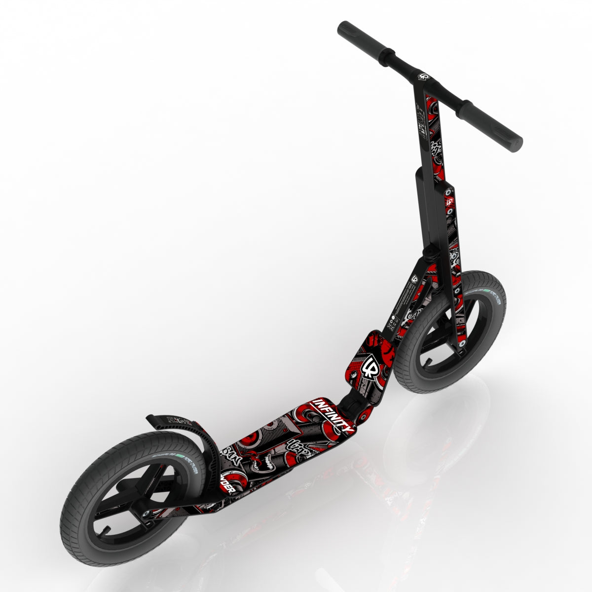 LIFERYDER INFINITY Red Mist 12 inch air tyre scooter top view