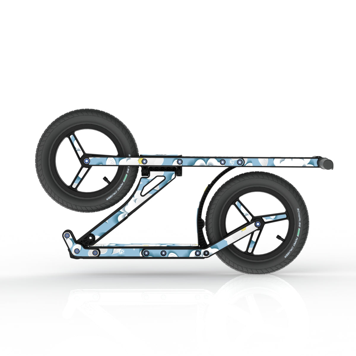 LIFERYDER INFINITY Sakura Clouds collapsible big wheel scooter folded view