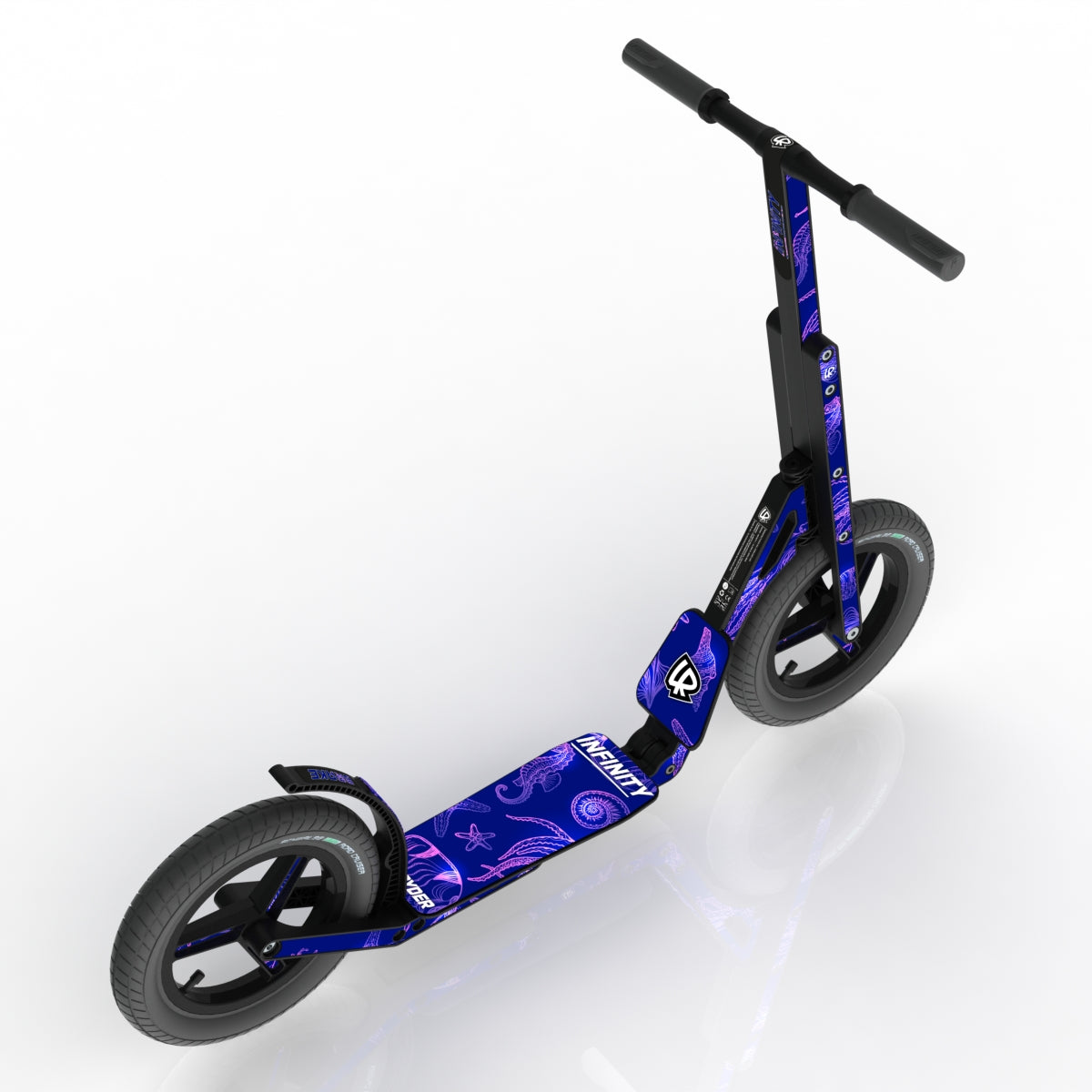 LIFERYDER INFINITY Ultraviolet 12 inch air tyre scooter top view
