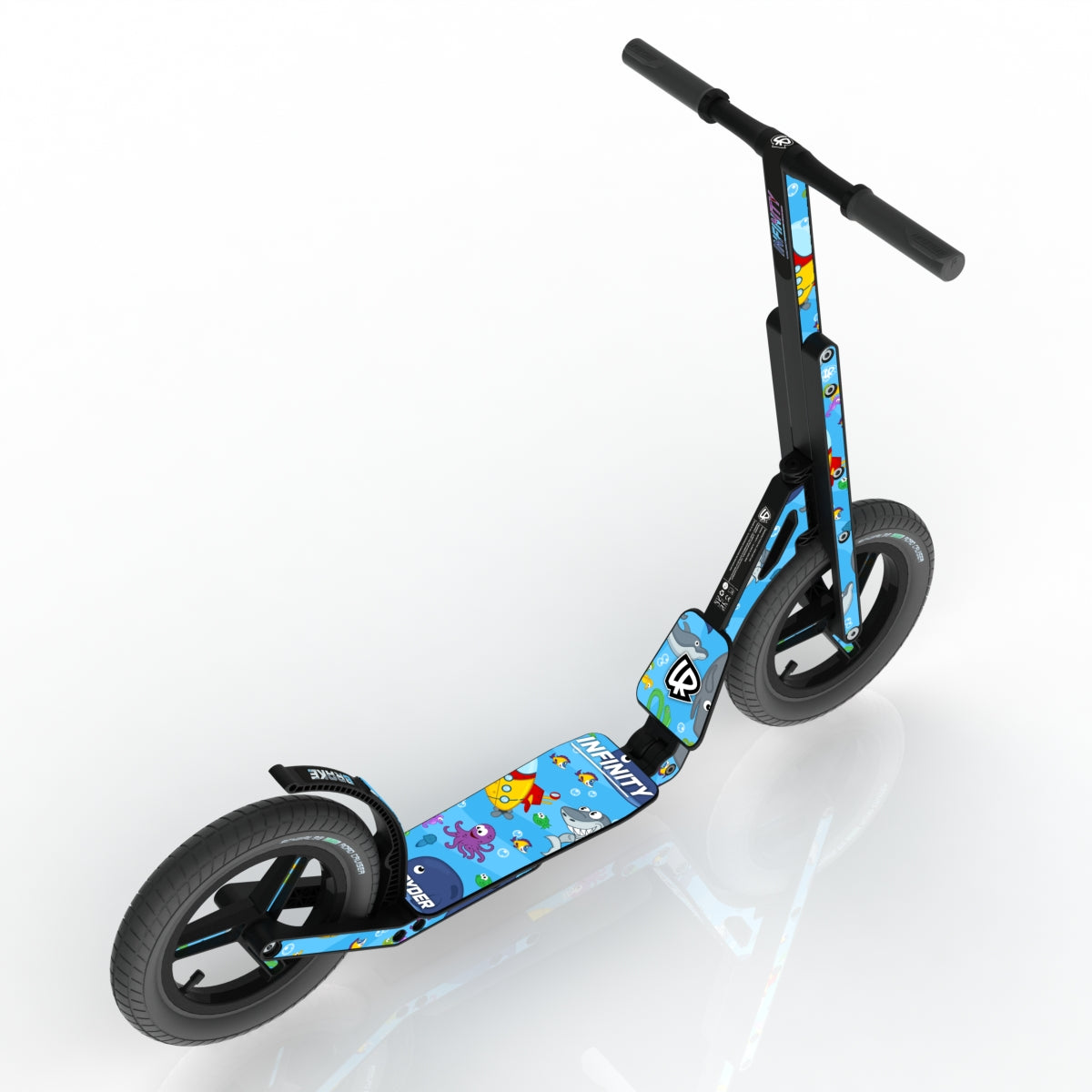 LIFERYDER INFINITY Under the Sea 12 inch air tyre scooter top view