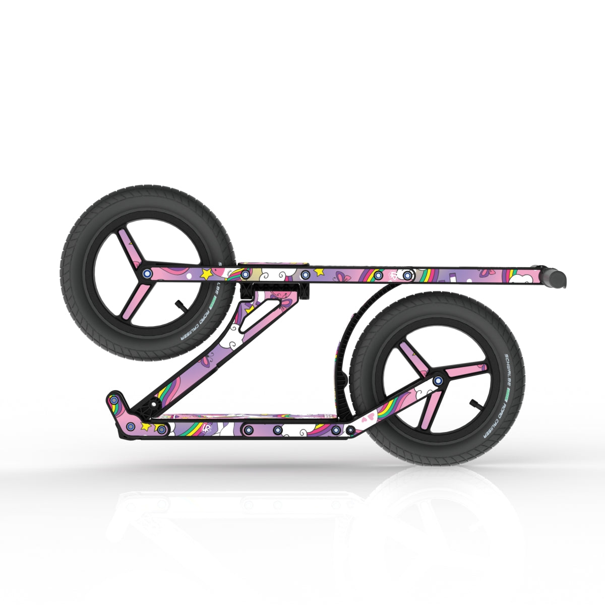 LIFERYDER INFINITY Unicorn collapsible big wheel scooter folded view