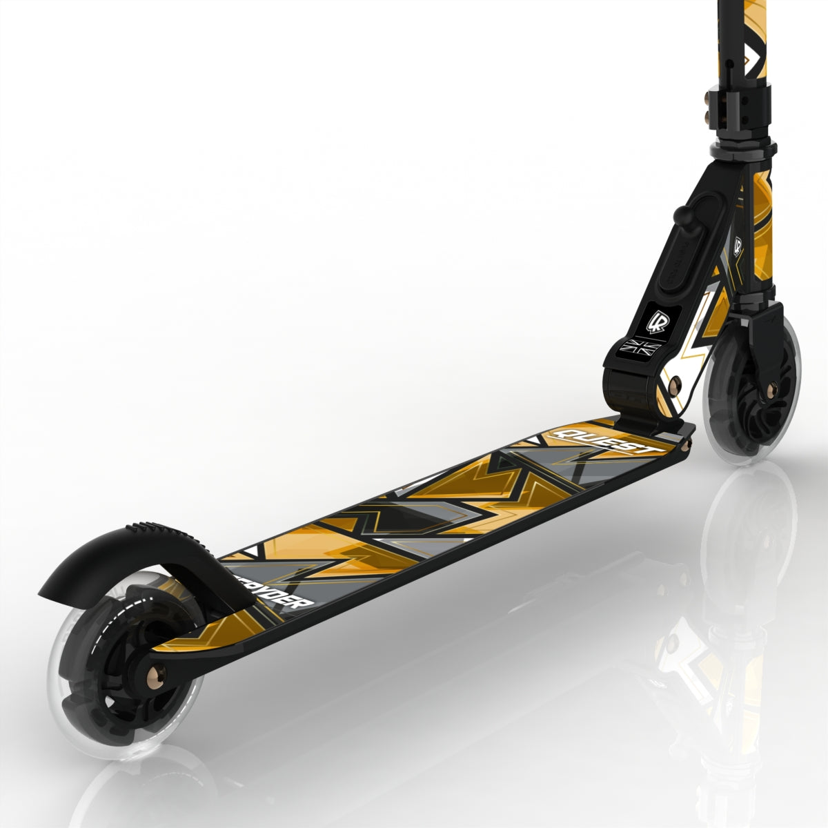 LIFERYDER QUEST 24ct Gold light-up LED wheels scooter detail