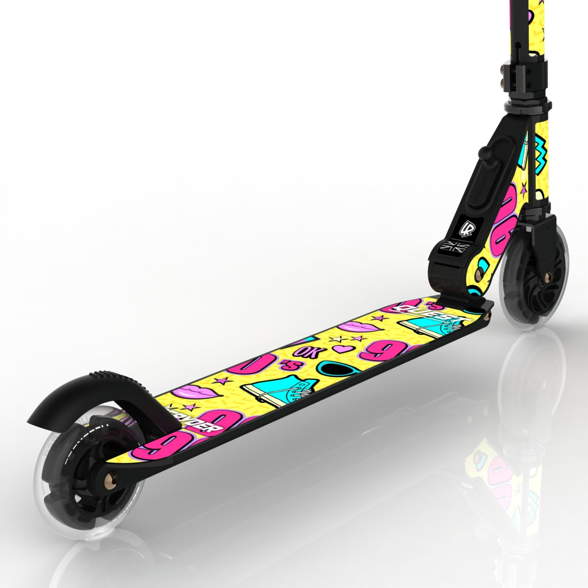 LIFERYDER QUEST 90s light-up LED wheels scooter detail
