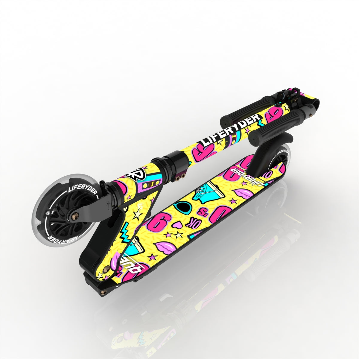 LIFERYDER QUEST 90s folding kids scooter folded view