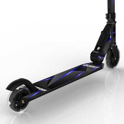 LIFERYDER QUEST Blue Stealth light-up LED wheels scooter detail