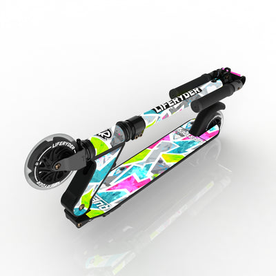 LIFERYDER QUEST Citrus folding kids scooter folded view
