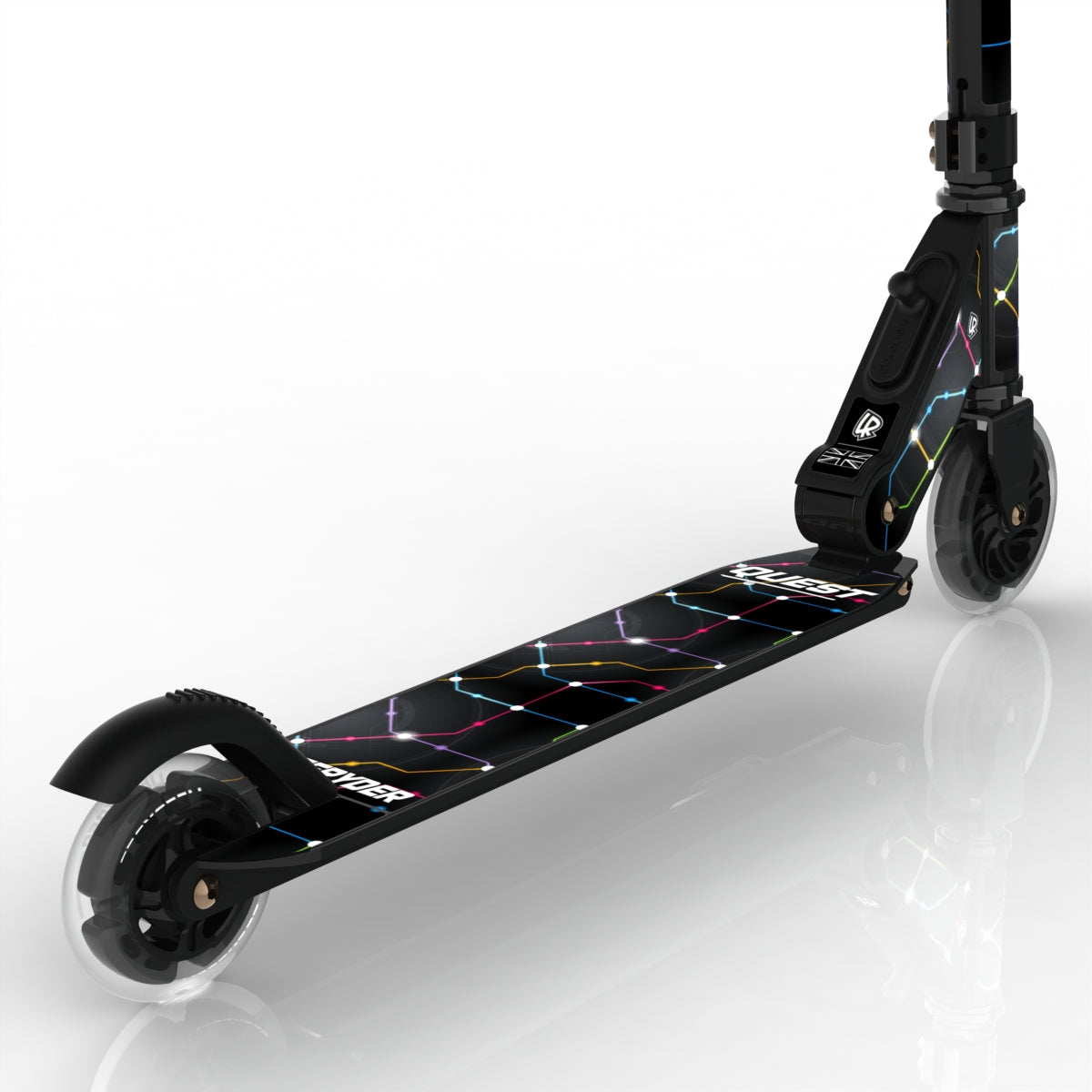 LIFERYDER QUEST Cyber Metro light-up LED wheels scooter detail