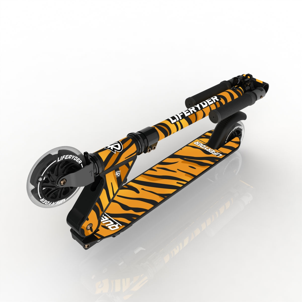 LIFERYDER QUEST Hull Stripes folding kids scooter folded view