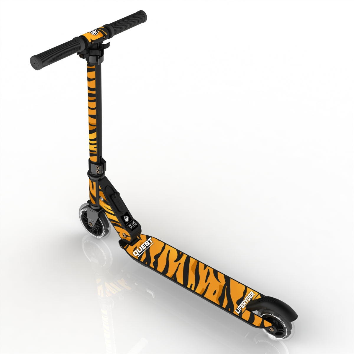 LIFERYDER QUEST Hull Stripes foldable 2 wheel scooter rear view