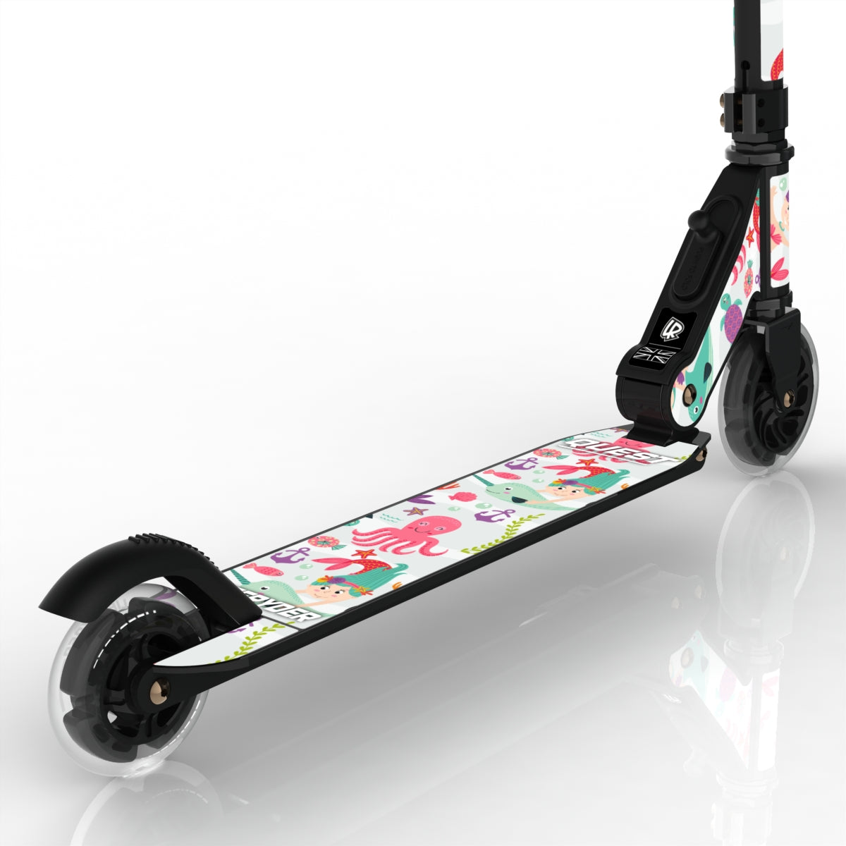 LIFERYDER QUEST Mermaids & Dolphins light-up LED wheels scooter detail