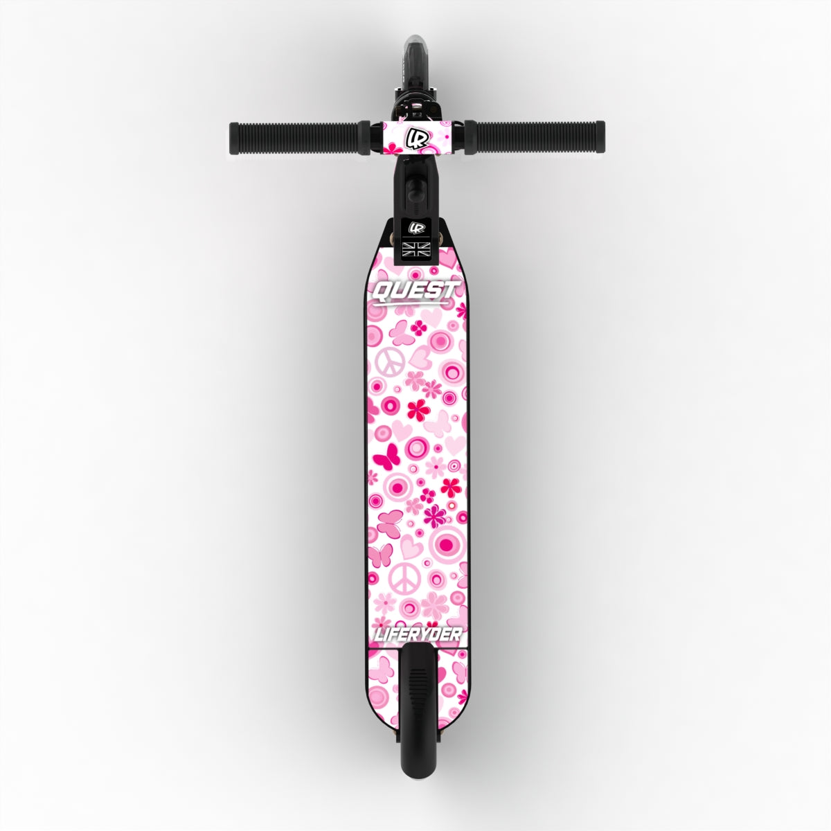 LIFERYDER QUEST Peace & Love adjustable height 2 wheel scooter extended view