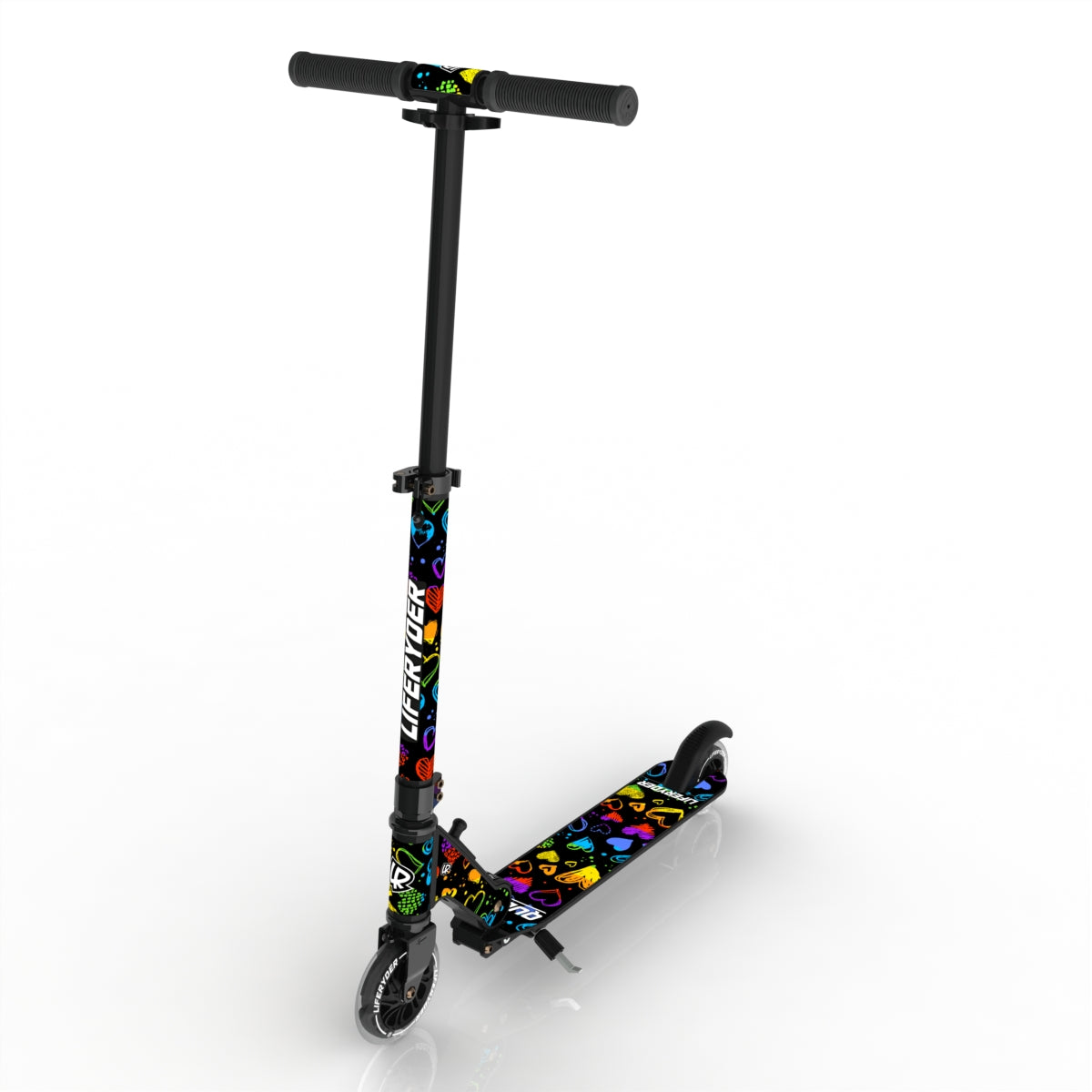 LIFERYDER QUEST Rainbow Hearts 2 wheel scooter product view