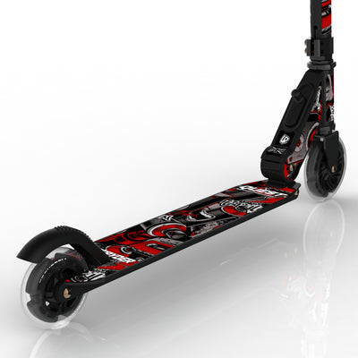 LIFERYDER QUEST Red Mist light-up LED wheels scooter detail