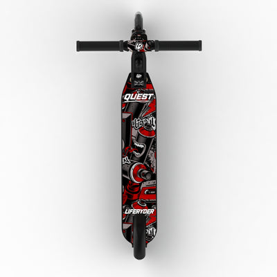 LIFERYDER QUEST Red Mist adjustable height 2 wheel scooter extended view