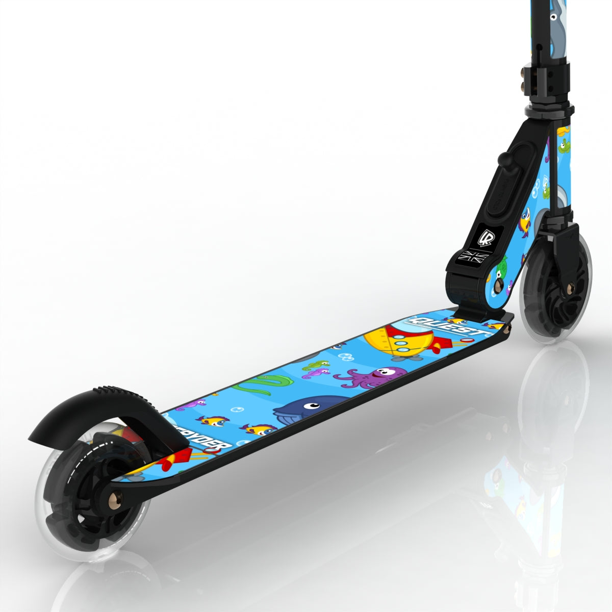 LIFERYDER QUEST Under the Sea light-up LED wheels scooter detail