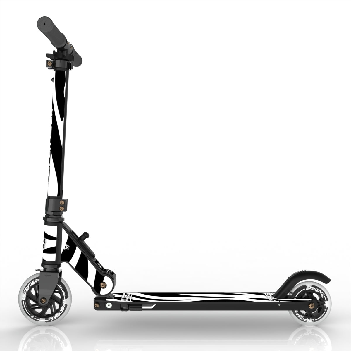 LIFERYDER QUEST Zebra Stripes small wheel scooter side view
